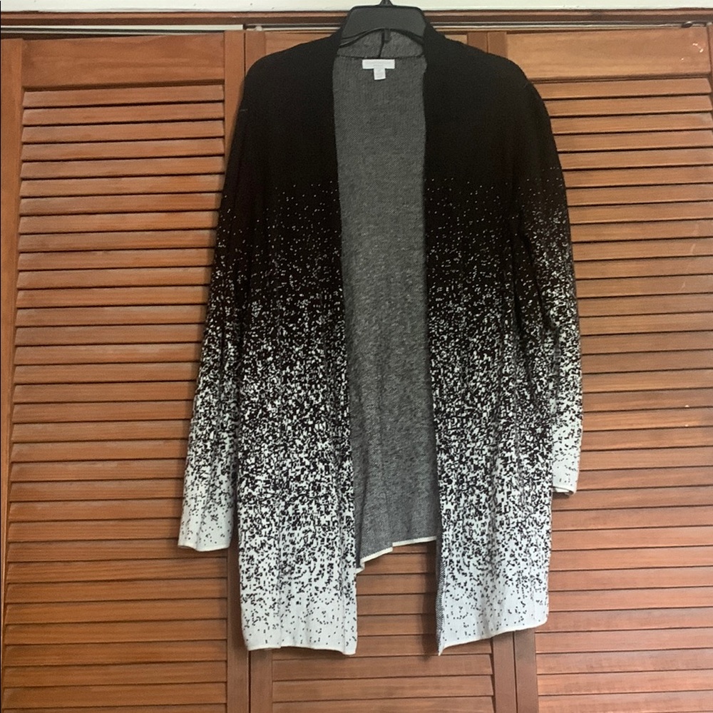 Women's Black and White Ombre Sweater